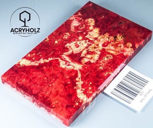 [1673] Box Elder Czeczotka Stabilizowany | acryholz | 140x40x10 | Para Okładzin Rękojeści 1673