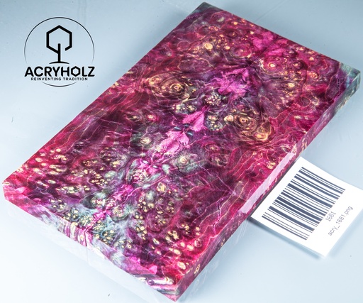 [1681] Box Elder Maser stabilisiert | acryholz | 150x45x10 | Griffschalenpaar 1681
