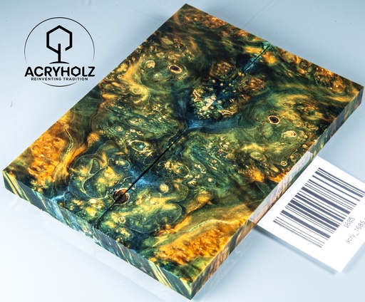 [1685] Box Elder Maser stabilisiert | acryholz | 125x45x10 | Griffschalenpaar 1685