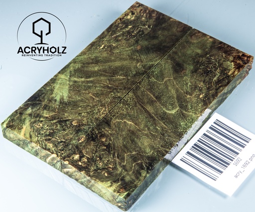 [1692] Box Elder Maser stabilisiert | acryholz | 120x40x10 | Griffschalenpaar 1692