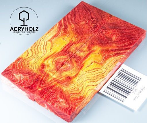 [1704] Esche Griffschalen stabilisiert | 130x40x10| acryholz| Messerbau 1704
