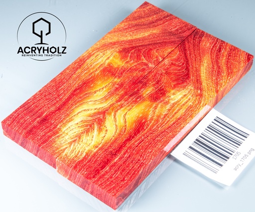 [1705] Esche Griffschalen stabilisiert | 130x40x10| acryholz| Messerbau 1705