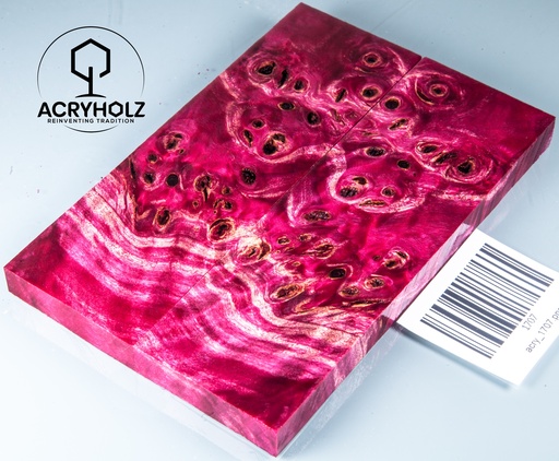 [1707] Pappel Griffschalen stabilisiert | 140x45x10| acryholz| Messer | Griffholz 1707