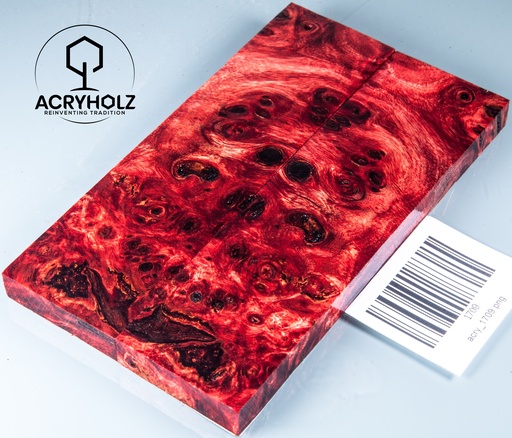 [1709] Pappel Griffschalen stabilisiert | 140x40x10| acryholz| Messer | Griffholz 1709