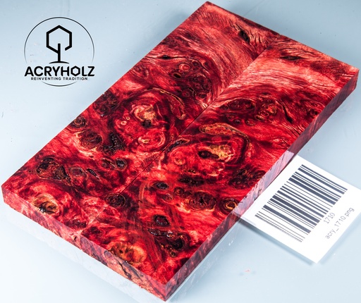 [1710] Pappel Griffschalen stabilisiert | 140x40x10| acryholz| Messer | Griffholz 1710
