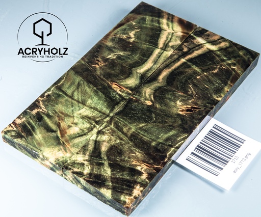 [1713] Pappel Griffschalen stabilisiert | 145x45x10| acryholz| Messer | Griffholz 1713
