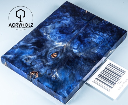 [1715] Pappel Griffschalen stabilisiert | 120x45x10| acryholz| Messer | Griffholz 1715