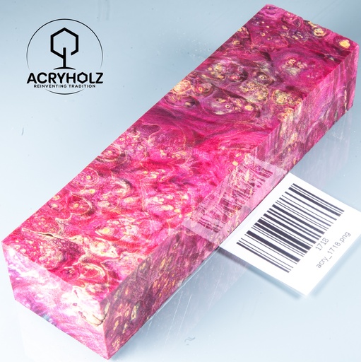 [1718] Box Elder Maser stabilisiert Griffblock | 140x40x30 | ACRYHOLZ| Messergriff 1718