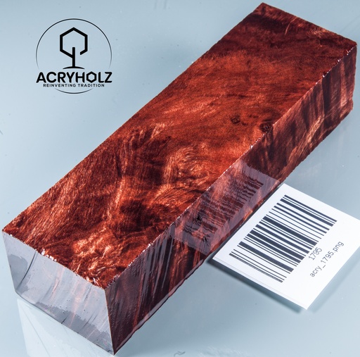 [1795] Kastanie Maser Griffblock stabilisiert | 140x40x30 | ACRYHOLZ | Messergriff | 1795