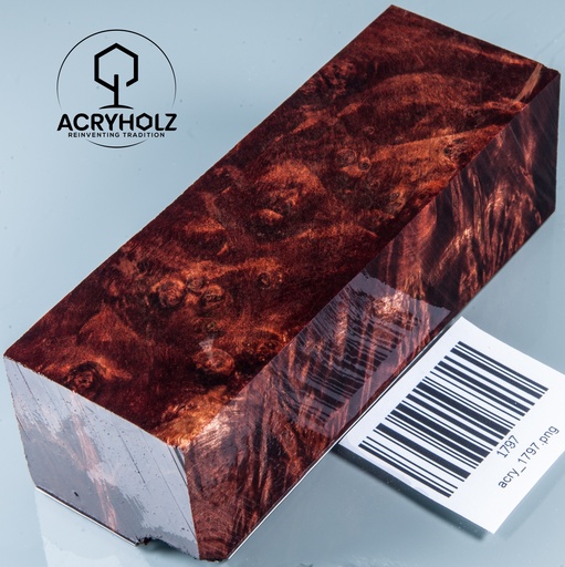 [1797] Kastanie Maser Griffblock stabilisiert | 140x40x40 | ACRYHOLZ | Messergriff | 1797