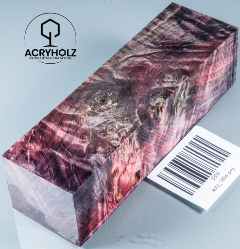 [1804] Kastanie Maser Griffblock stabilisiert | 135x40x35 | ACRYHOLZ | Messergriff | 1804