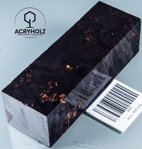 [1820] Ahorn Maser Griffblock stabilisiert | 125x40x35 | acryholz | 1820