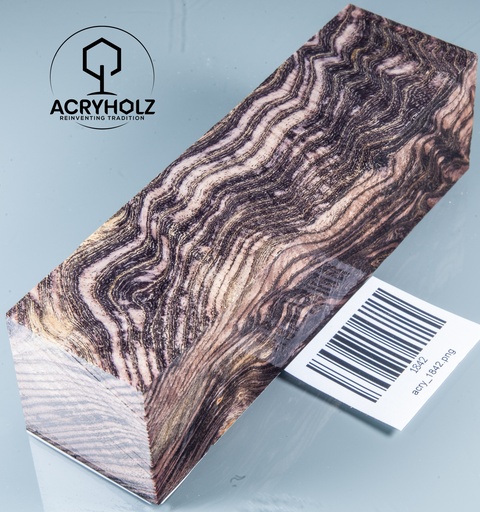 [1842] Esche Maser Griffblock stabilisiert | 140x40x40 | acryholz | 1842