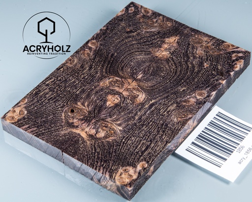 [1856] Esche Maser Griffschalen stabilisiert | 120x40x10| ACRYHOLZ| Messerbau 1856