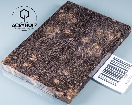 [1857] Esche Maser Griffschalen stabilisiert | 120x40x10| ACRYHOLZ| Messerbau 1857