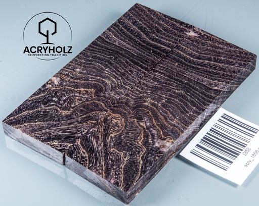 [1858] Esche Maser Griffschalen stabilisiert | 120x40x10| ACRYHOLZ| Messerbau 1858