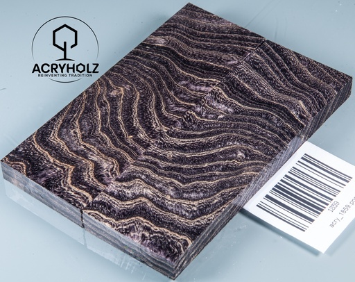 [1859] Esche Maser Griffschalen stabilisiert | 120x40x10| ACRYHOLZ| Messerbau 1859