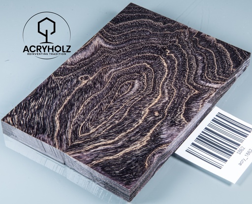 [1862] Esche Maser Griffschalen stabilisiert | 120x40x10| ACRYHOLZ| Messerbau 1862
