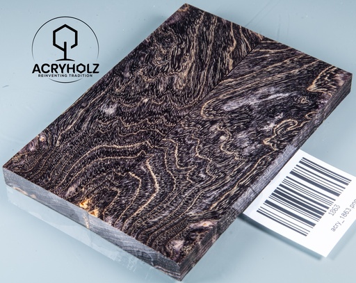 [1863] Esche Maser Griffschalen stabilisiert | 120x40x10| ACRYHOLZ| Messerbau 1863