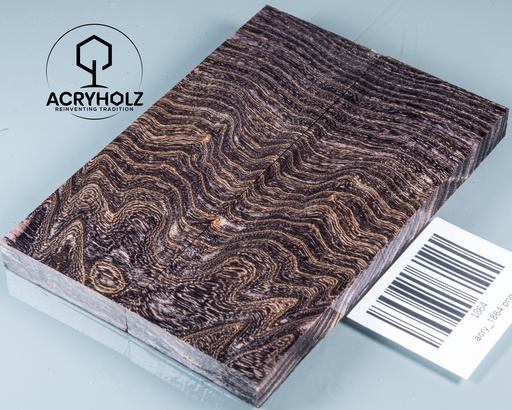 [1864] Esche Maser Griffschalen stabilisiert | 120x40x10| ACRYHOLZ| Messerbau 1864