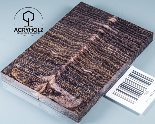 [1865] Esche Maser Griffschalen stabilisiert | 120x40x10| ACRYHOLZ| Messerbau 1865