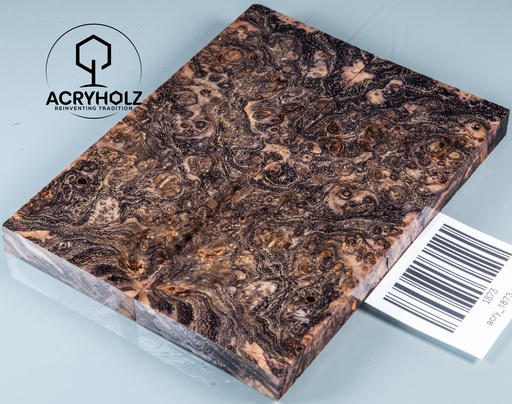 [1873] Esche Maser Griffschalen stabilisiert | 120x45x10| ACRYHOLZ| Messerbau 1873