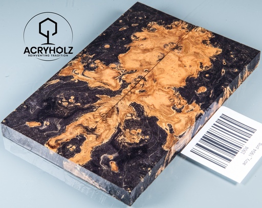 [1904] Eschenahorn Maser Griffschalen stabilisiert | 125x40x10| ACRYHOLZ| Messerbau 1904
