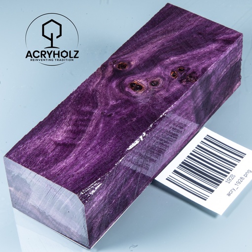 [1928] Pappel Maser stabilisiert Griffblock | 120x40x30| ACRYHOLZ | Messergriff 1928