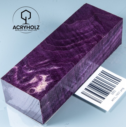 [1931] Pappel Maser stabilisiert Griffblock | 120x40x30| ACRYHOLZ | Messergriff 1931