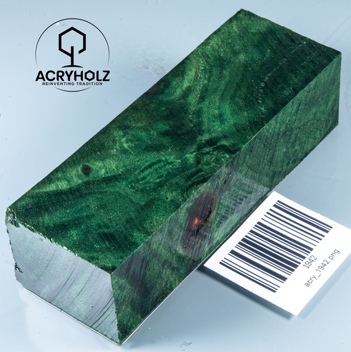 [1942] Pappel Maser stabilisiert Griffblock | 120x40x30| ACRYHOLZ | Messergriff 1942