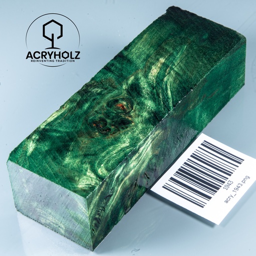 [1943] Pappel Maser stabilisiert Griffblock | 120x40x30| ACRYHOLZ | Messergriff 1943