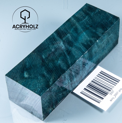 [2007] Pappel Maser stabilisiert Griffblock | 120x40x30| ACRYHOLZ | Messergriff 2007