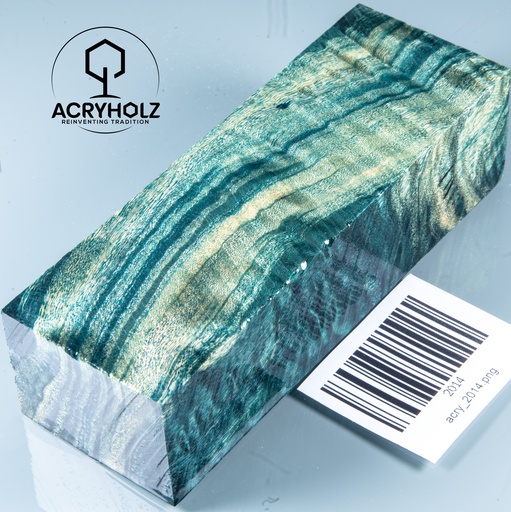 [2014] Pappel Maser stabilisiert Griffblock | 120x40x30| ACRYHOLZ | Messergriff 2014