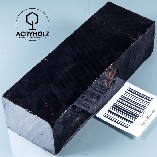 [2017] Pappel Maser stabilisiert Griffblock | 120x40x30| ACRYHOLZ | Messergriff 2017