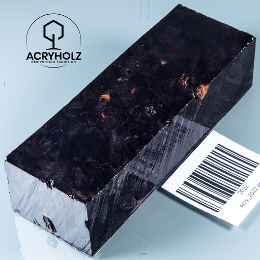 [2022] Pappel Maser stabilisiert Griffblock | 120x40x30| ACRYHOLZ | Messergriff 2022