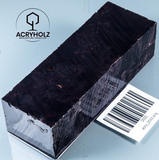 [2032] Pappel Maser stabilisiert Griffblock | 120x40x30| ACRYHOLZ | Messergriff 2032