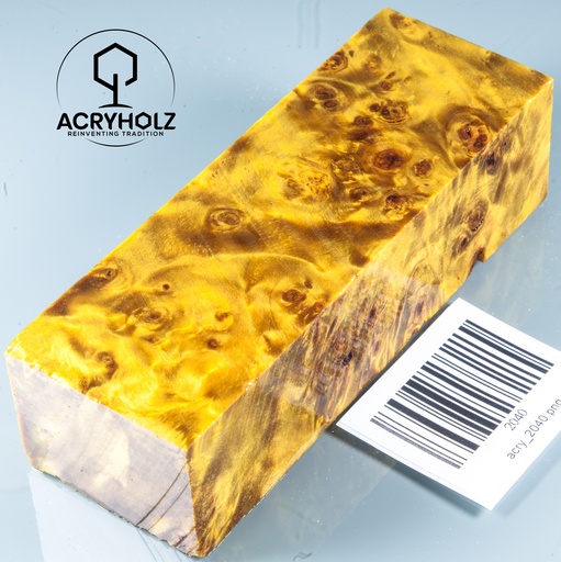 [2040] Pappel Maser stabilisiert Griffblock | 120x40x30| ACRYHOLZ | Messergriff 2040