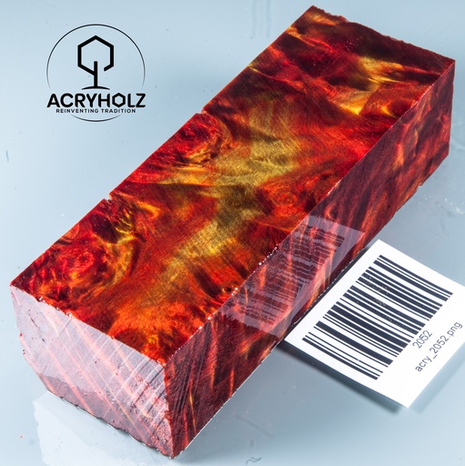 [2052] Pappel Maser stabilisiert Griffblock | 120x40x30| ACRYHOLZ | Messergriff 2051 (Kopie)