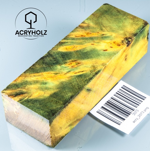 [2073] Pappel Maser stabilisiert Griffblock | 120x40x30| ACRYHOLZ | Messergriff 2073