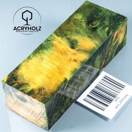 [2076] Pappel Maser stabilisiert Griffblock | 120x40x30| ACRYHOLZ | Messergriff 2076