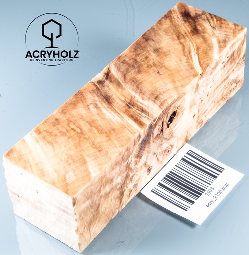 [2108] Kastanie Maser Griffblock stabilisiert | 140x40x40 | ACRYHOLZ | Messergriff | 2108