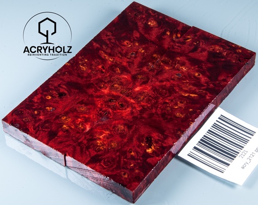 [2121] Ahorn Maser Griffschalen stabilisiert | 120x40x10| ACRYHOLZ| Messerbau 2121