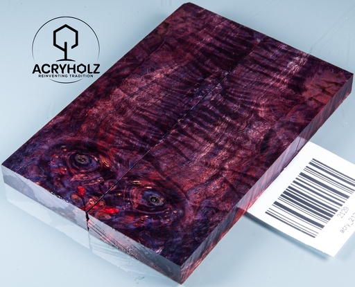 [2129] Kastanie Maser stabilisiert | 120x40x10 | acryholz | schalenpaar 2129