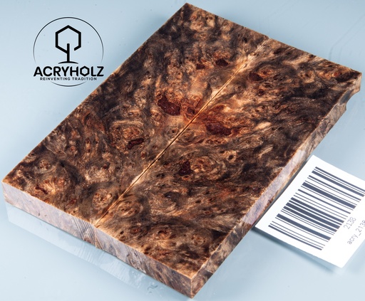 [2138] Linde Maser stabilisiert | 120x40x10 | acryholz | schalenpaar 2138