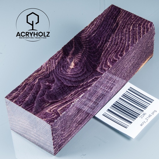 [2146] Esche Maser Griffblock stabilisiert | 120x40x30 | acryholz | 2146