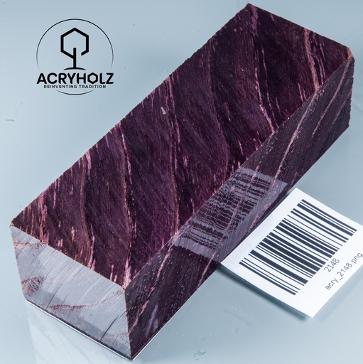 [2148] Esche Maser Griffblock stabilisiert | 120x40x30 | acryholz | 2148