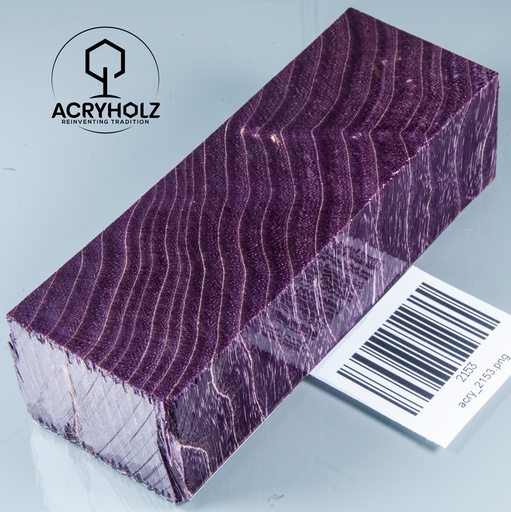 [2153] Esche Maser Griffblock stabilisiert | 120x40x30 | acryholz | 2153
