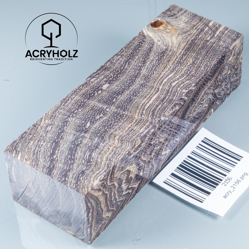 [2156] Esche Maser Griffblock stabilisiert | 120x40x30 | acryholz | 2156