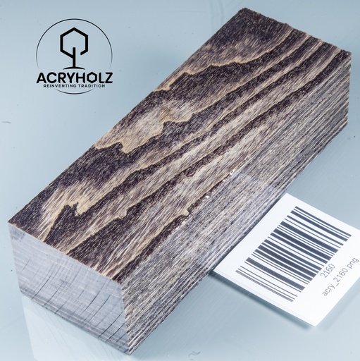 [2160] Esche Maser Griffblock stabilisiert | 120x40x30 | acryholz | 2160