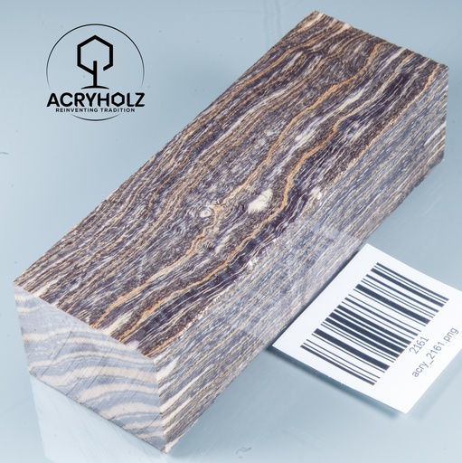 [2161] Esche Maser Griffblock stabilisiert | 120x40x30 | acryholz | 2161